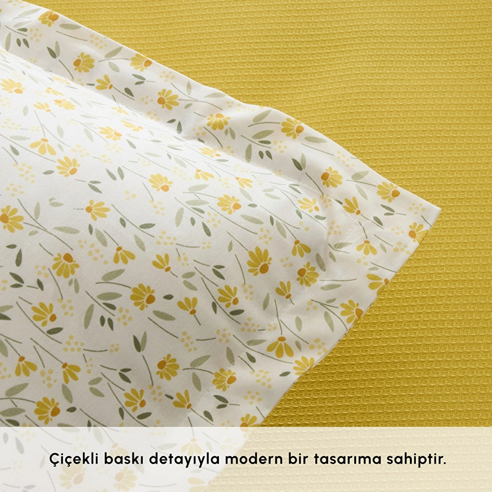 Karaca Home Lina Bambu Tek Kişilik Pike Takımı Sarı görseli 2