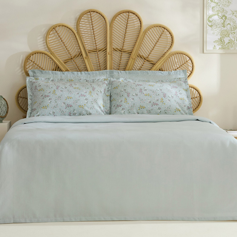 Karaca Home Noa Bambu Tek Kişilik Pike Takımı Mint görseli 1