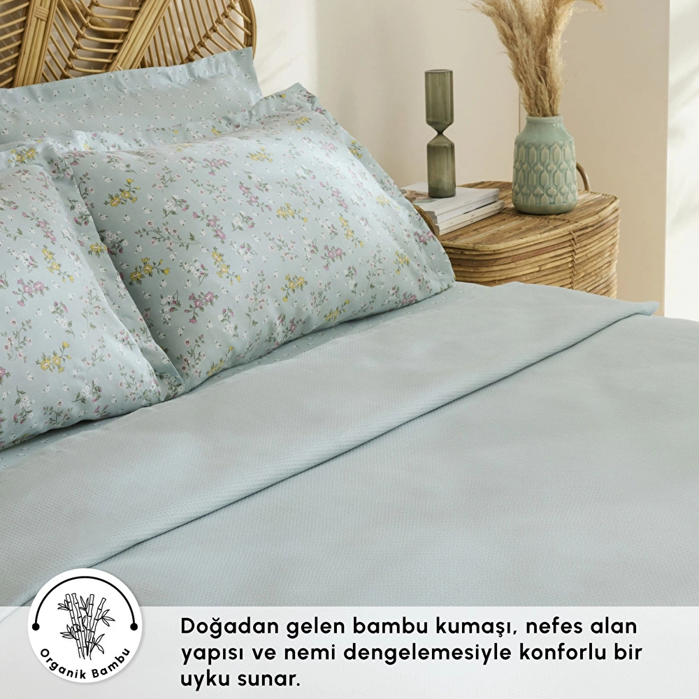 Karaca Home Noa Bambu Tek Kişilik Pike Takımı Mint görseli 5
