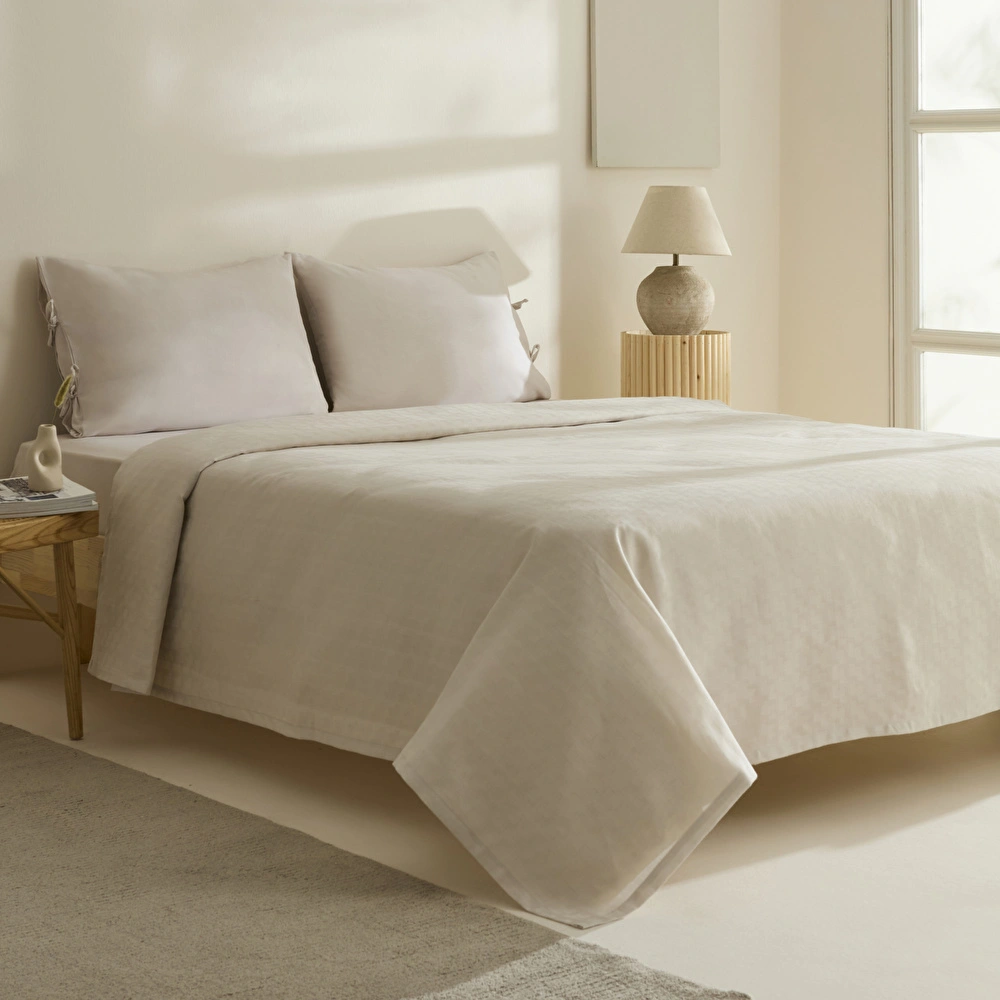 Karaca Home Sarra Britli Bambu Tek Kişilik Pike Takımı Taş görseli 6
