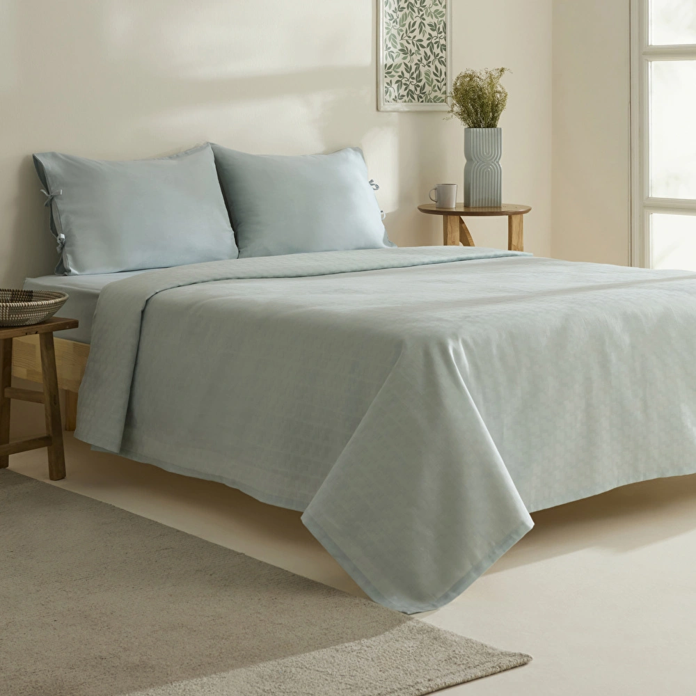 Karaca Home Sarra Britli Bambu Çift Kişilik Pike Takımı Mint görseli 9
