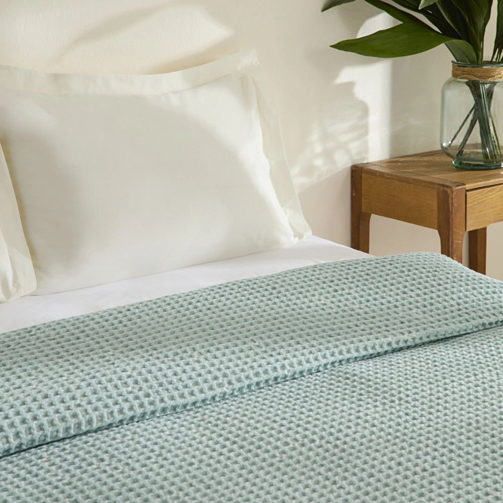 Karaca Home Mady Waffle Çift Kişilik Tek Pike Mavi görseli 5