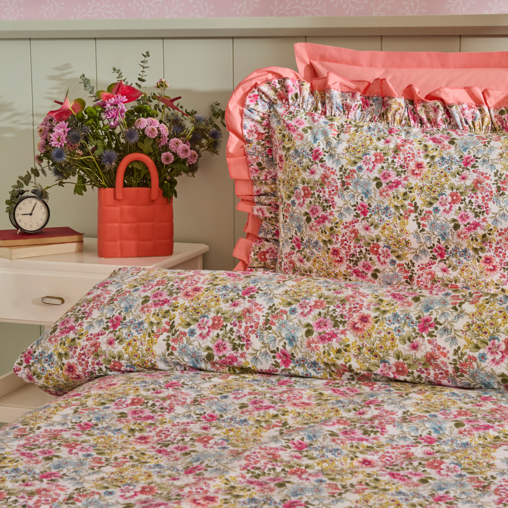 Karaca Home Alice %100 Pamuk Çift Kişilik Nevresim Takımı Somon görseli 4