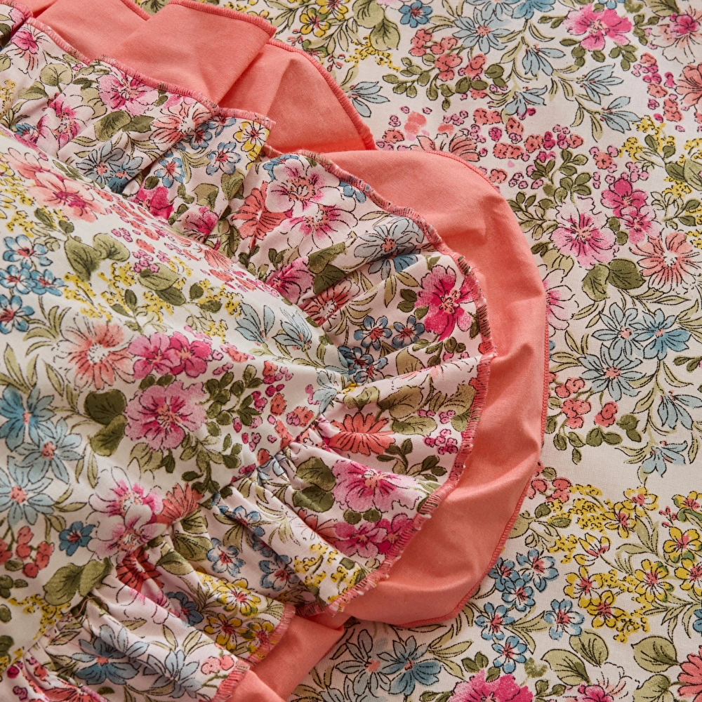 Karaca Home Alice %100 Pamuk Çift Kişilik Nevresim Takımı Somon görseli 6