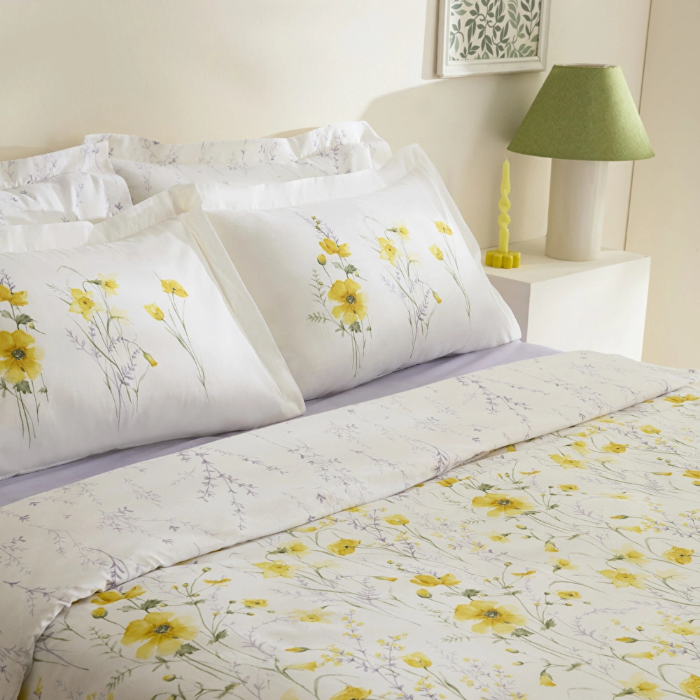 Karaca Home Rosella %100 Pamuk Çift Kişilik Nevresim Takımı Sarı görseli 10