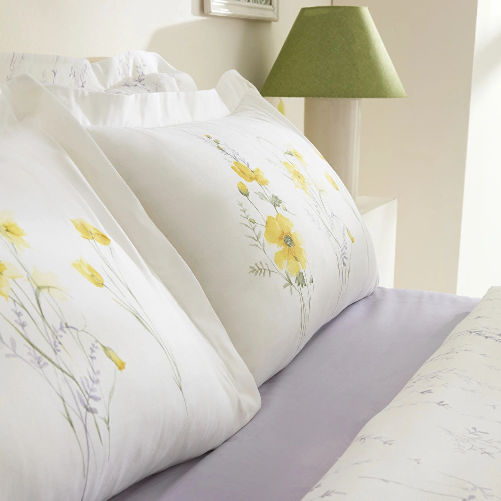 Karaca Home Rosella %100 Pamuk Çift Kişilik Nevresim Takımı Sarı görseli 8
