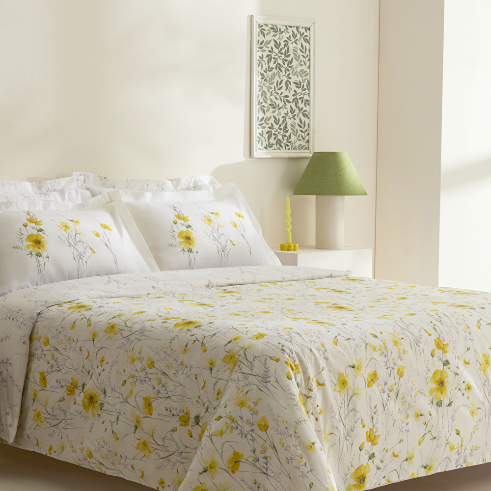 Karaca Home Rosella %100 Pamuk Tek Kişilik Nevresim Takımı Sarı görseli 8