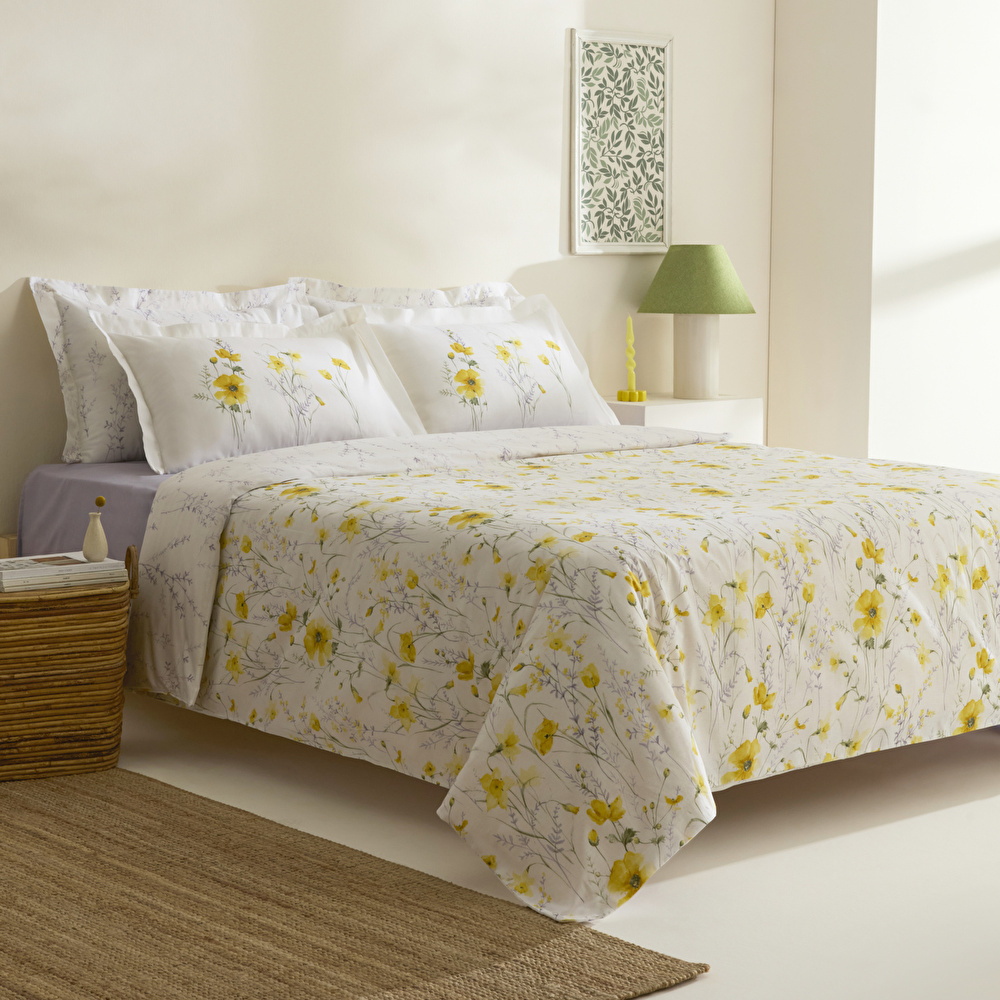 Karaca Home Rosella %100 Pamuk Tek Kişilik Nevresim Takımı Sarı görseli 9