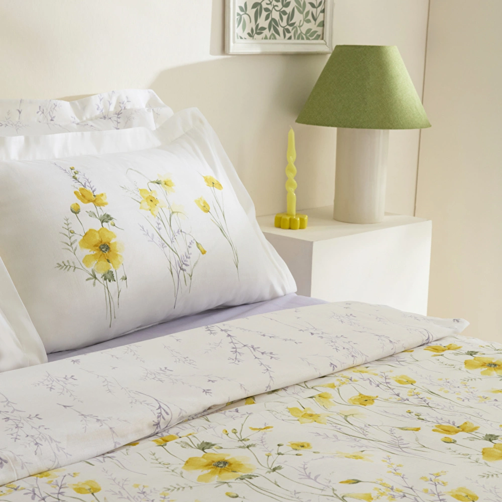 Karaca Home Rosella %100 Pamuk Tek Kişilik Nevresim Takımı Sarı görseli 3