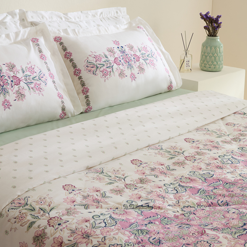 Karaca Home Arney %100 Pamuk Çift Kişilik Nevresim Takımı Pembe görseli 3
