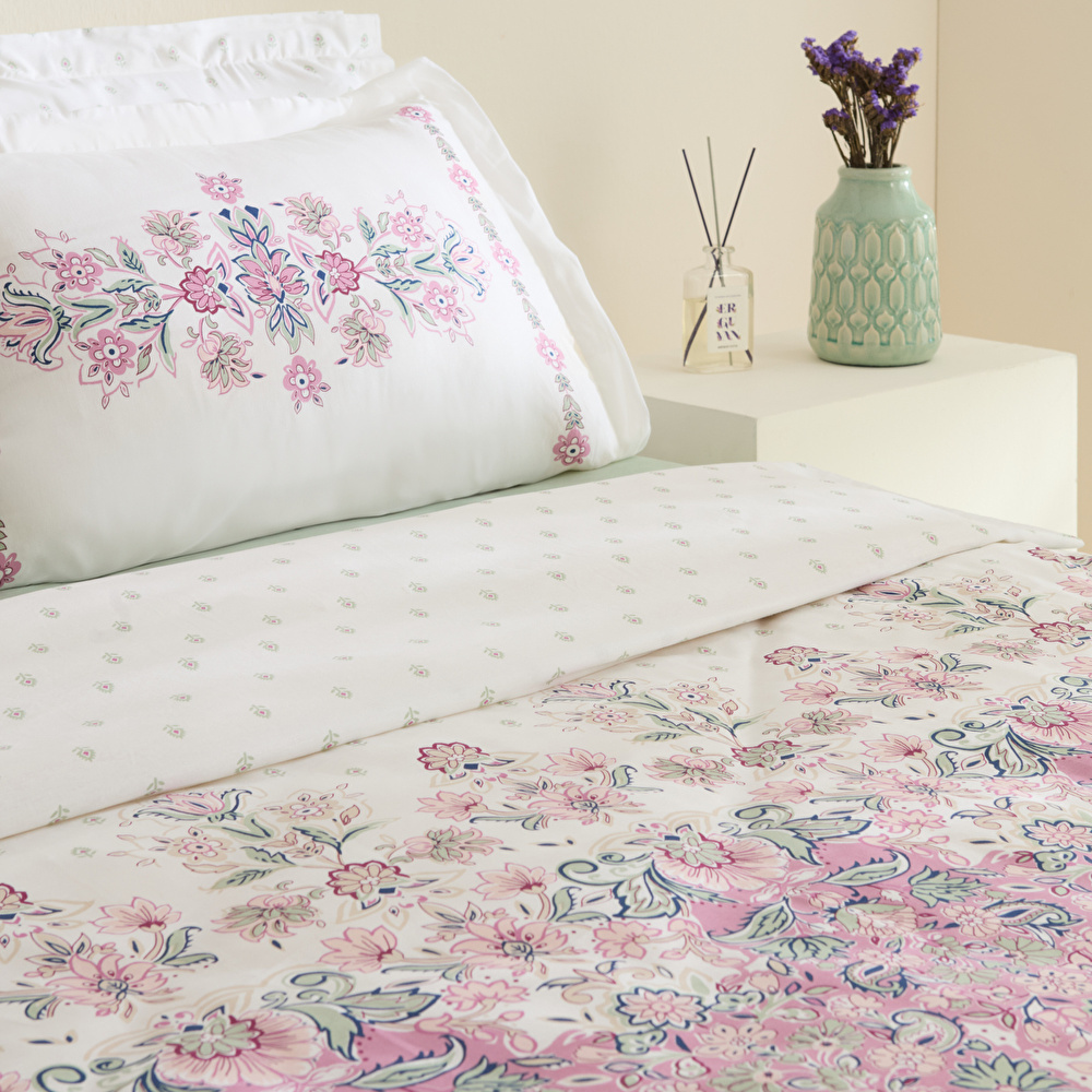 Karaca Home Arney %100 Pamuk Çift Kişilik Nevresim Takımı Pembe görseli 4