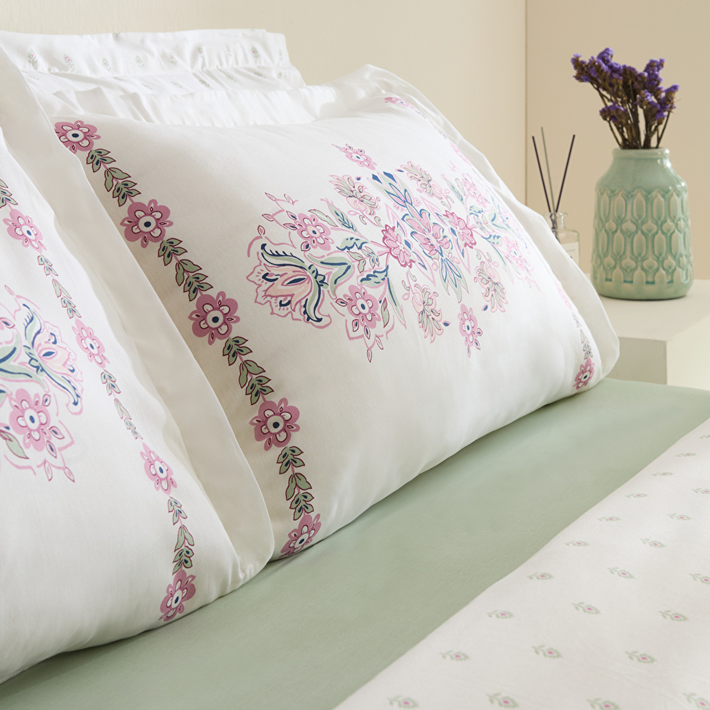 Karaca Home Arney %100 Pamuk Çift Kişilik Nevresim Takımı Pembe görseli 7