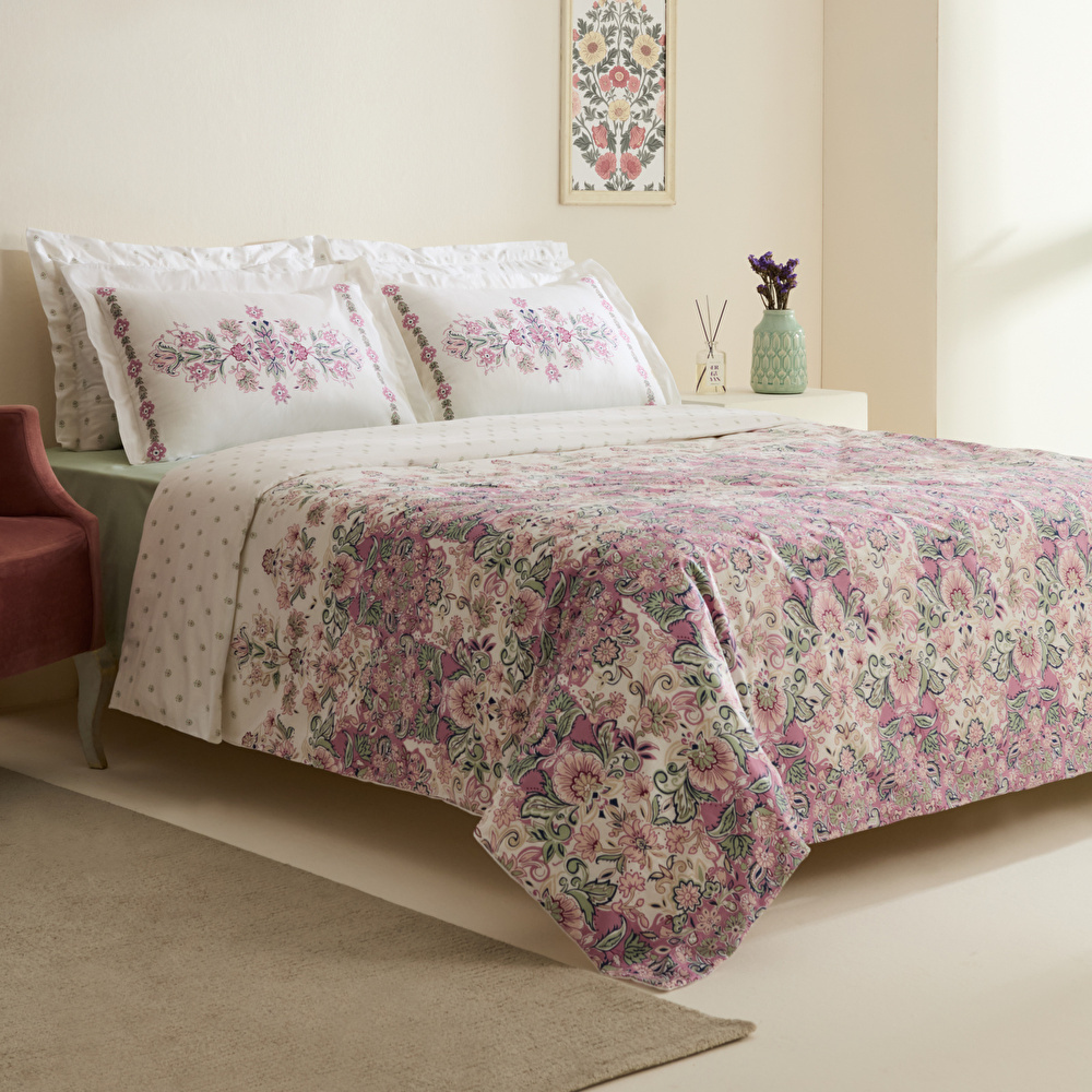 Karaca Home Arney %100 Pamuk Çift Kişilik Nevresim Takımı Pembe görseli 9