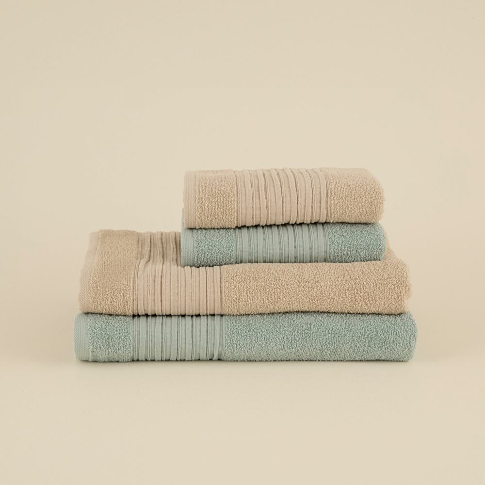 Karaca Home Line Soft %100 Pamuk 4 Parça Hamam Seti Bej-Pudra  görseli 3