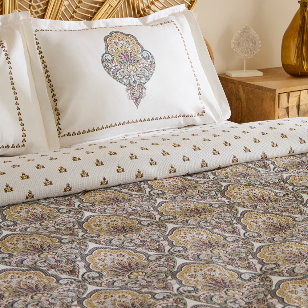 Karaca Home Cherly %100 Pamuk Çift Kişilik Pike Takımı Hardal  görseli 2