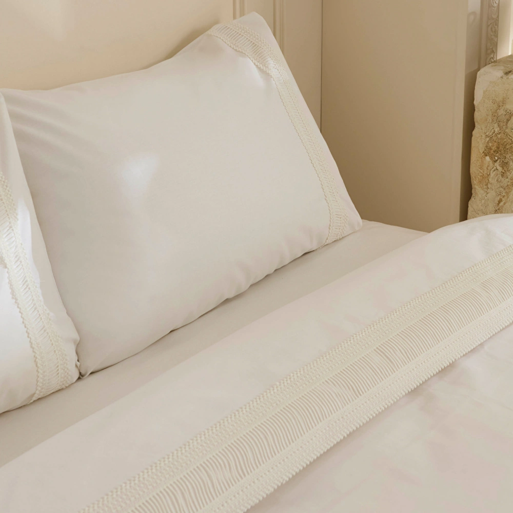 Karaca Home Lumier %100 Pamuk Çift Kişilik Nevresim Takımı Beyaz görseli 4