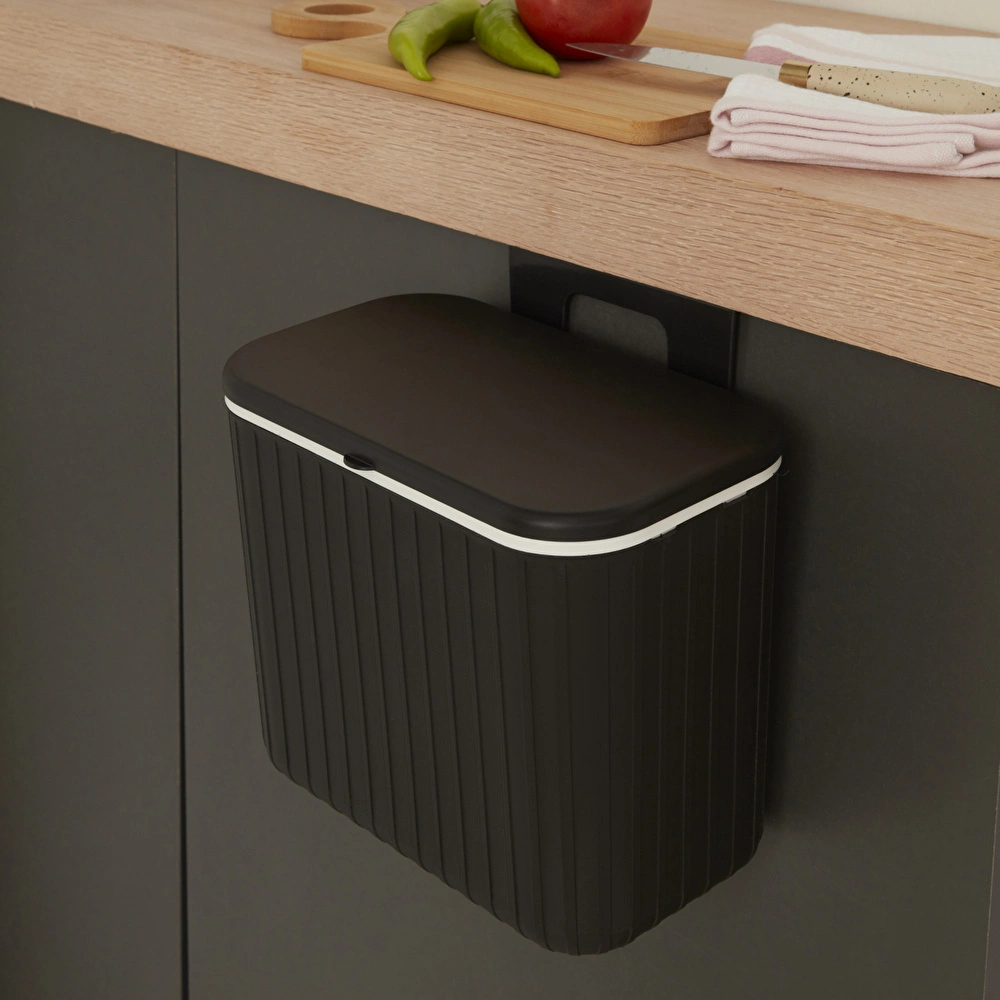 Karaca Home Pino 8 Lt Çöp Kovası Siyah görseli 1