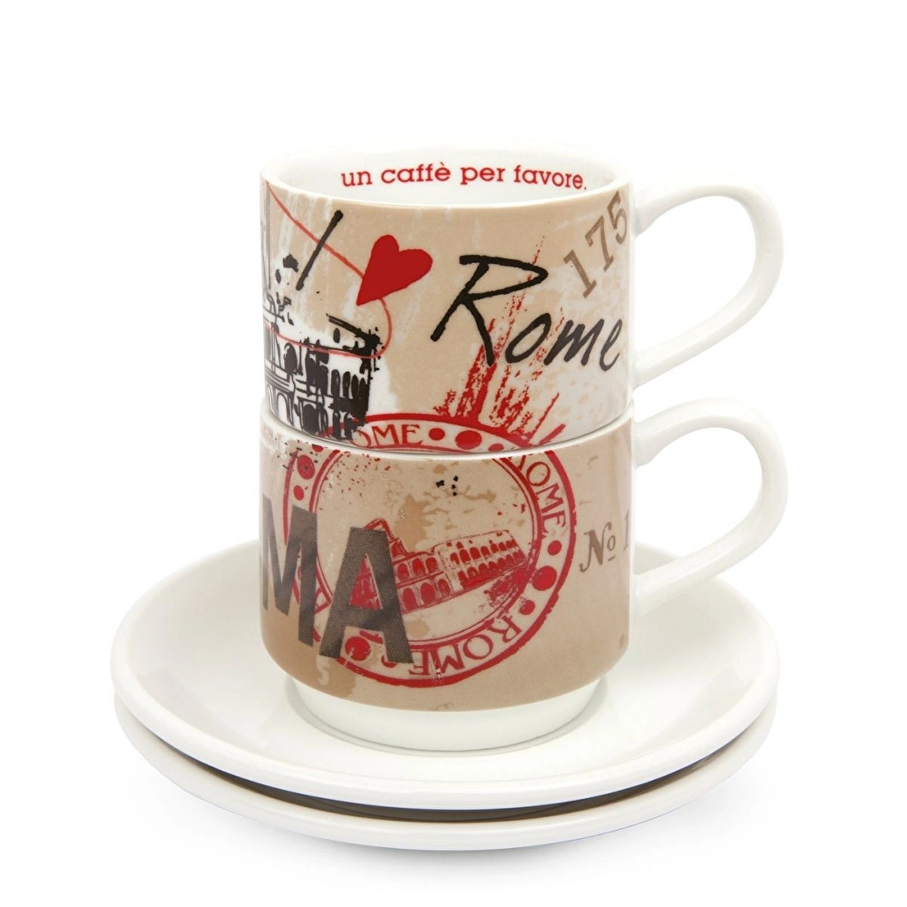 Egan Italy In The City Roma 2’li Espresso Fincan Seti görseli 1