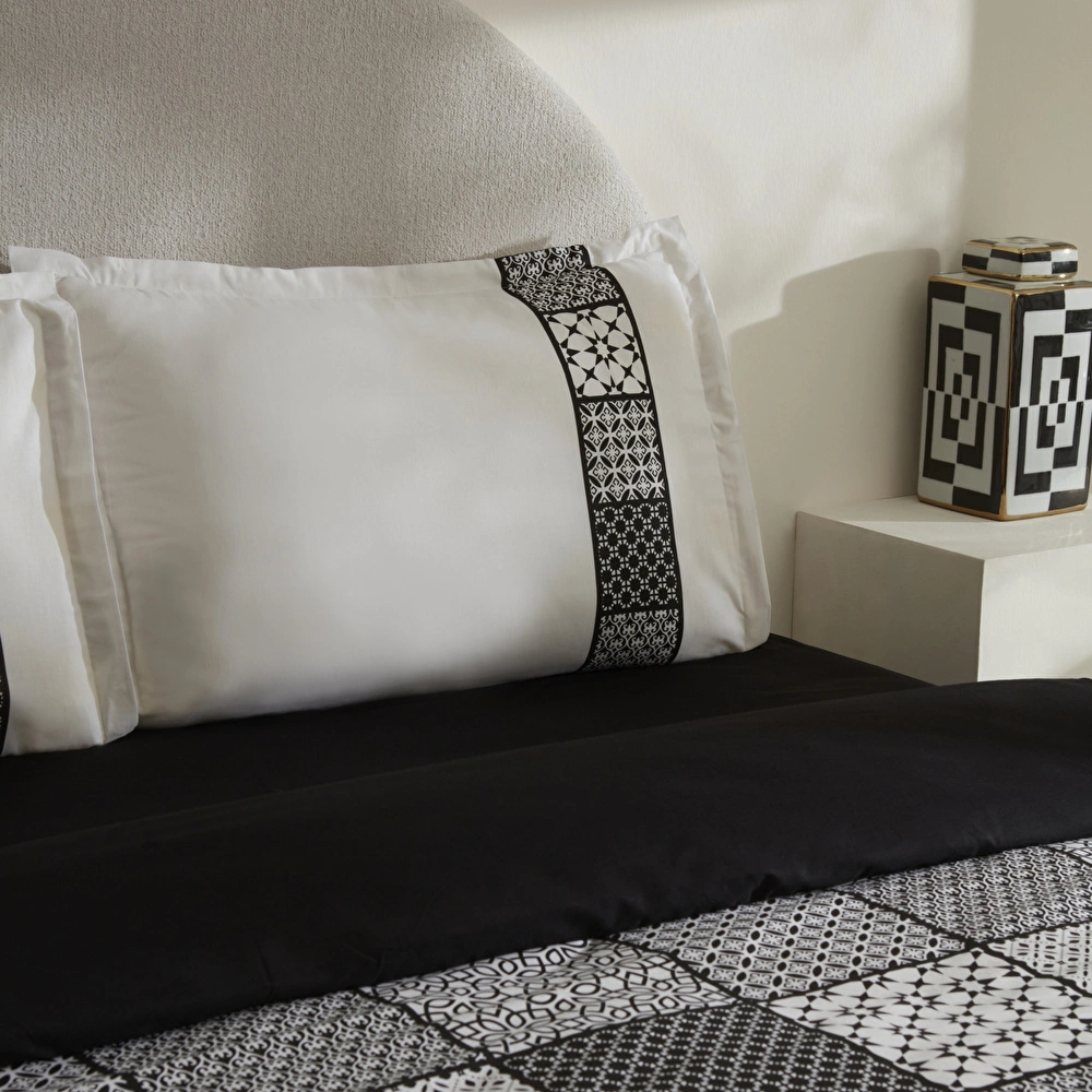 Karaca Home Blake %100 Pamuk Tek Kişilik Nevresim Takımı Siyah Beyaz görseli 4