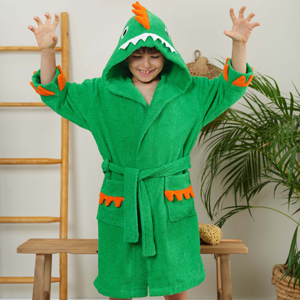 Karaca Home Young Dino %100 Pamuk Çocuk Bornozu 6-8 Yaş görseli 3