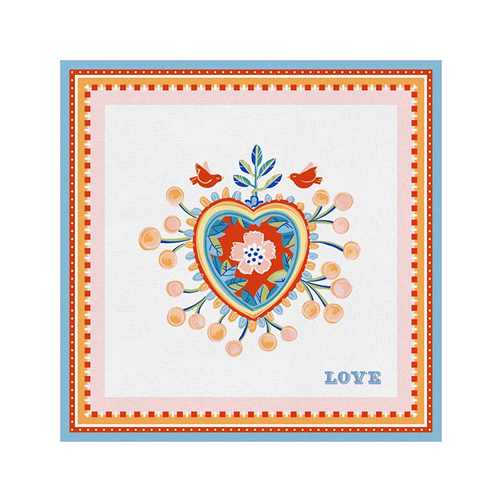 Baci Milano Mamma Mia Kalp Desenli Amerikan Servisi 38 cm x 38 cm görseli 1
