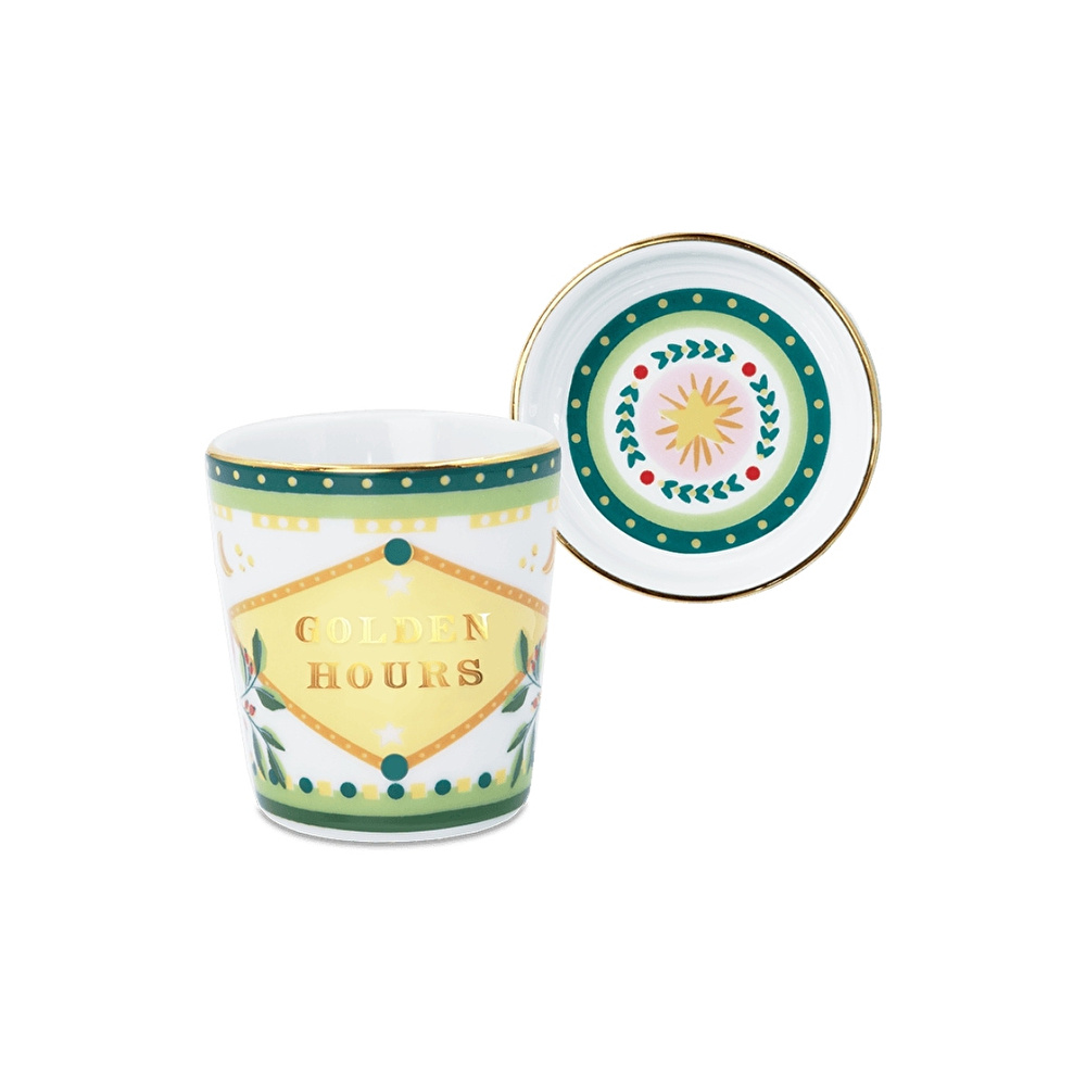Baci Milano Mamma Mia Golden Hours Tabaklı/Kapaklı Espresso Fincan görseli 1