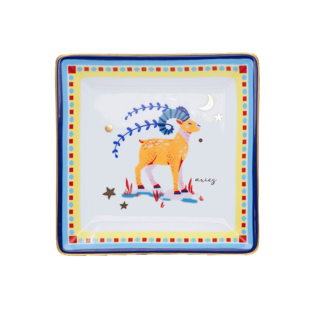 Baci Milano Zodiac Vibe Kare Tabak Koç Burcu 15 cm x 15 cm  görseli 1