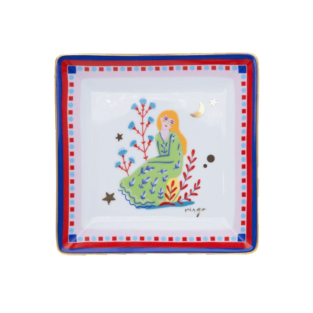 Baci Milano Zodiac Vibe Başak Burcu Kare Tabak 15 cm x 15 cm görseli 1