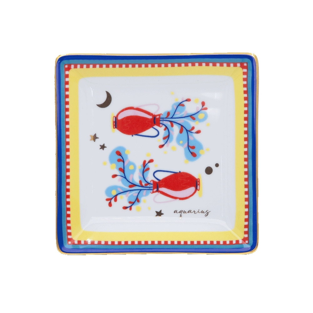 Baci Milano Zodiac Vibe Kova Burcu Kare Tabak 15 cm x 15 cm  görseli 1