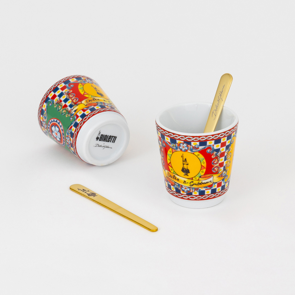 Bialetti Moka Express Dolce Gabbana 2 Cup+2 Fincan+2 Karıştırıcı Özel Set görseli 6