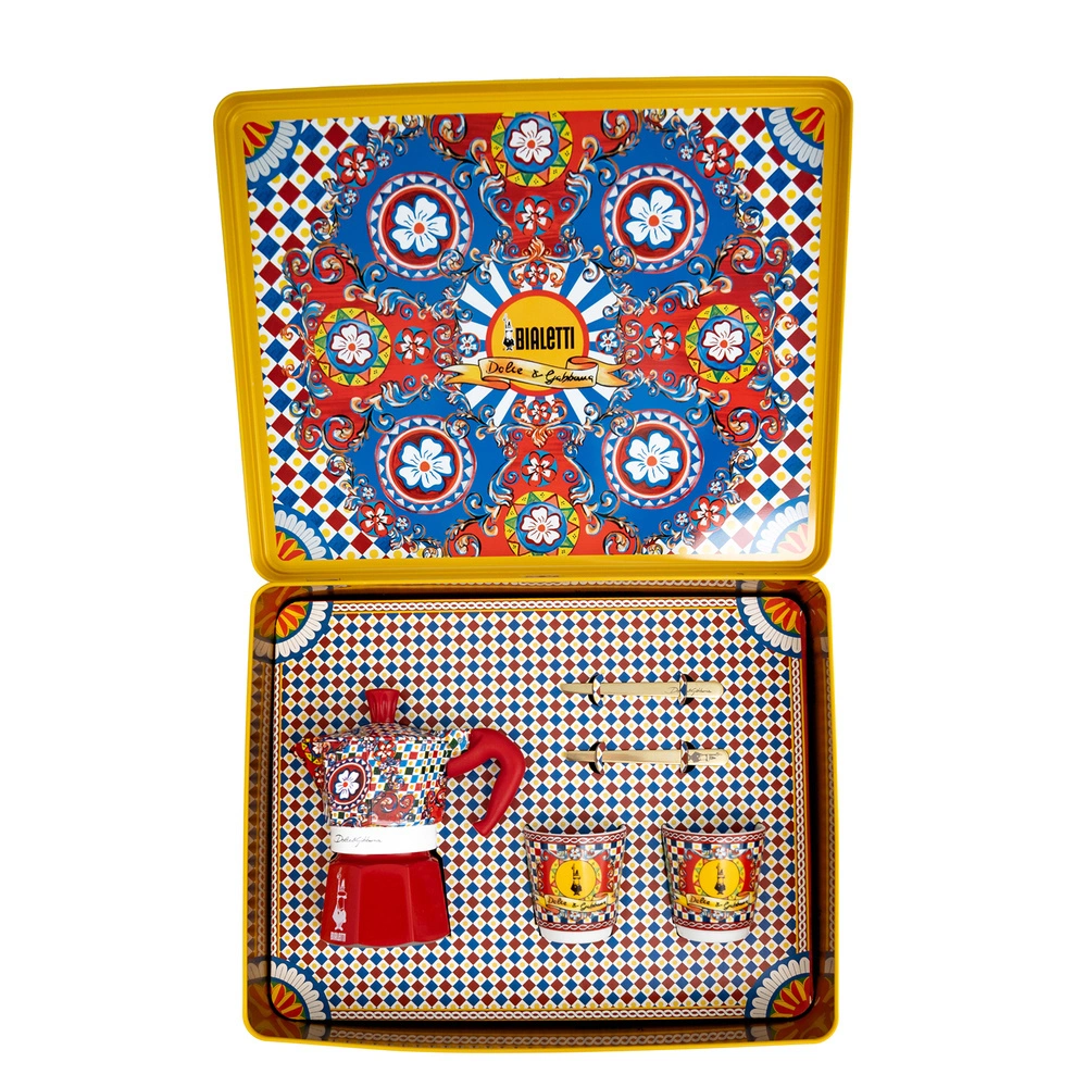 Bialetti Moka Express Dolce Gabbana 2 Cup+2 Fincan+2 Karıştırıcı Özel Set görseli 1