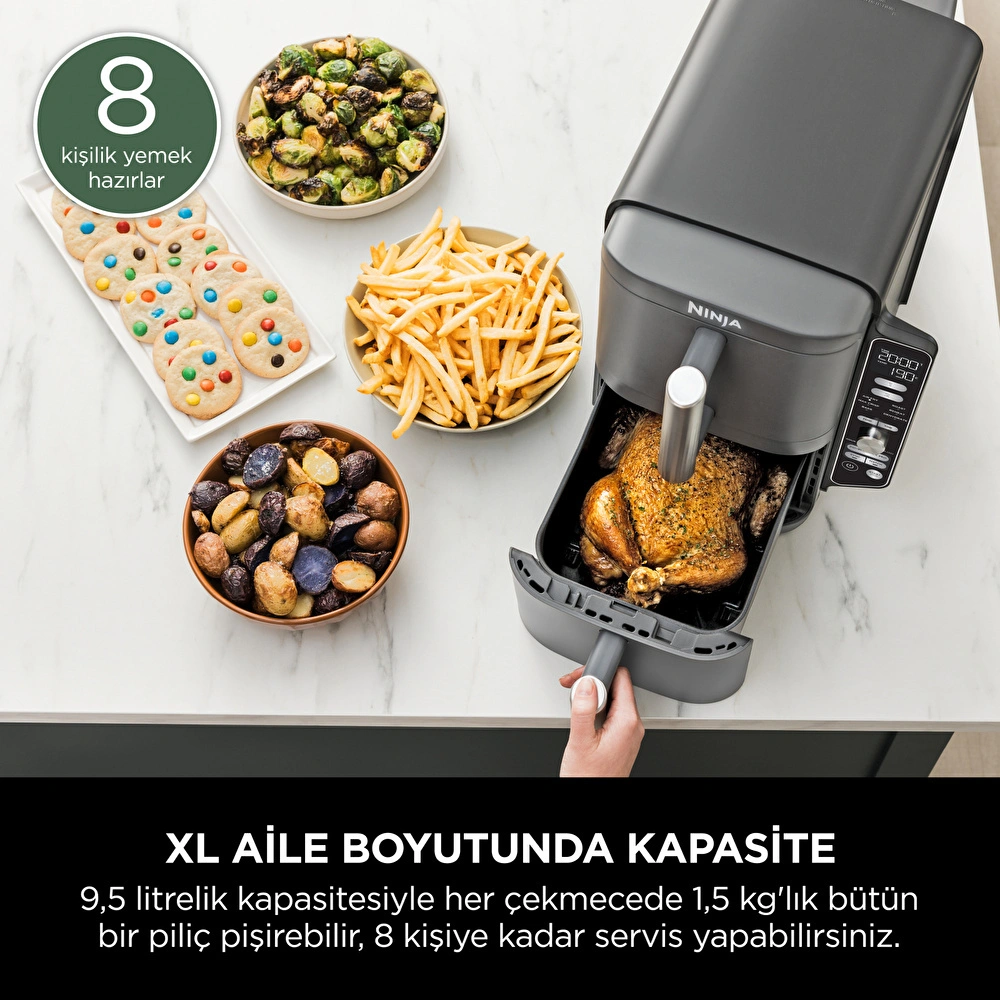 Ninja Double Stack Çift Hazneli XL Air Fryer 9.5L görseli 6