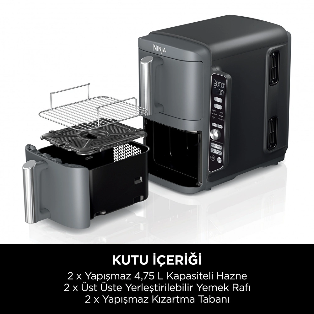 Ninja Double Stack Çift Hazneli XL Air Fryer 9.5L görseli 12