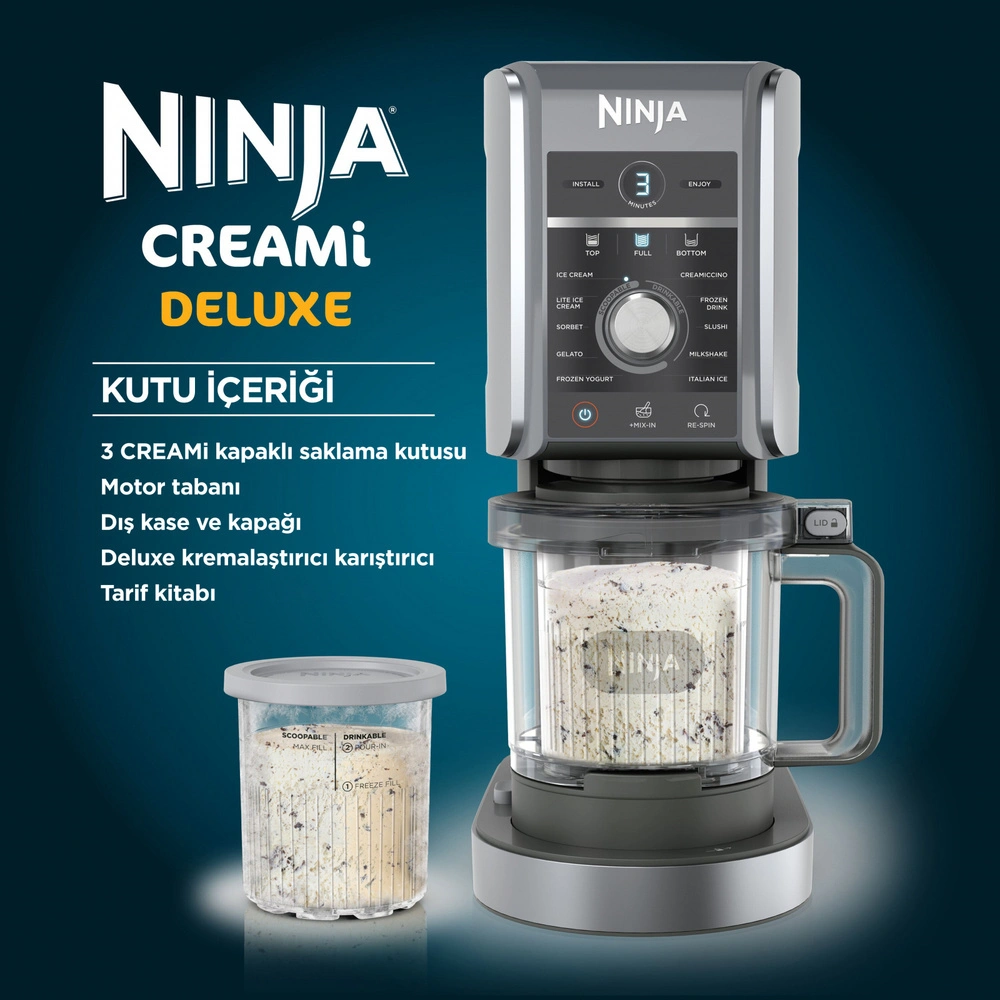 Ninja Creami Deluxe 10 in 1 Dondurma ve Frozen Makinesi görseli 12
