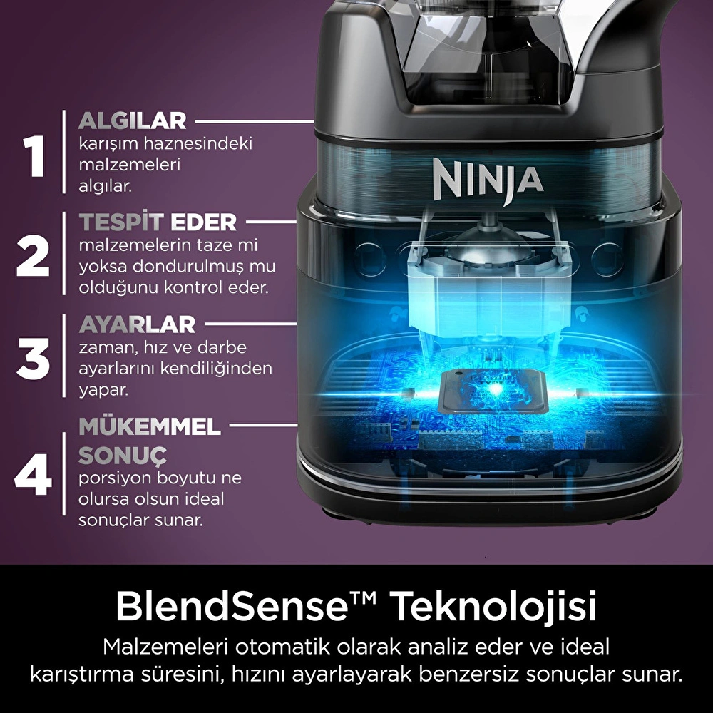 Ninja Detect™ Duo® BlendSense™ Power Blender + Smoothie Makinesi Siyah görseli 2