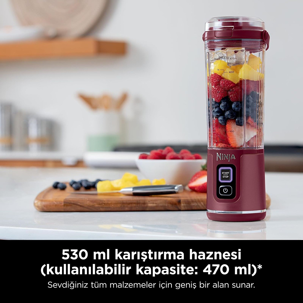 Ninja Blast Taşınabilir Blender Kırmızı görseli 4