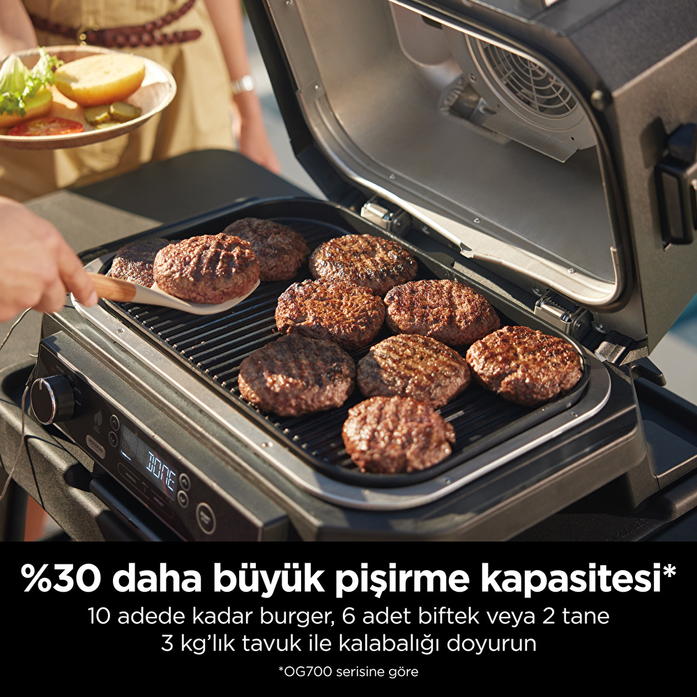 Ninja Woodfire Pro XL Elektrikli Barbekü ve Smoker Siyah görseli 6