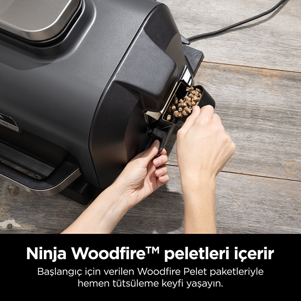 Ninja Woodfire Pro XL Elektrikli Barbekü ve Smoker Siyah görseli 9