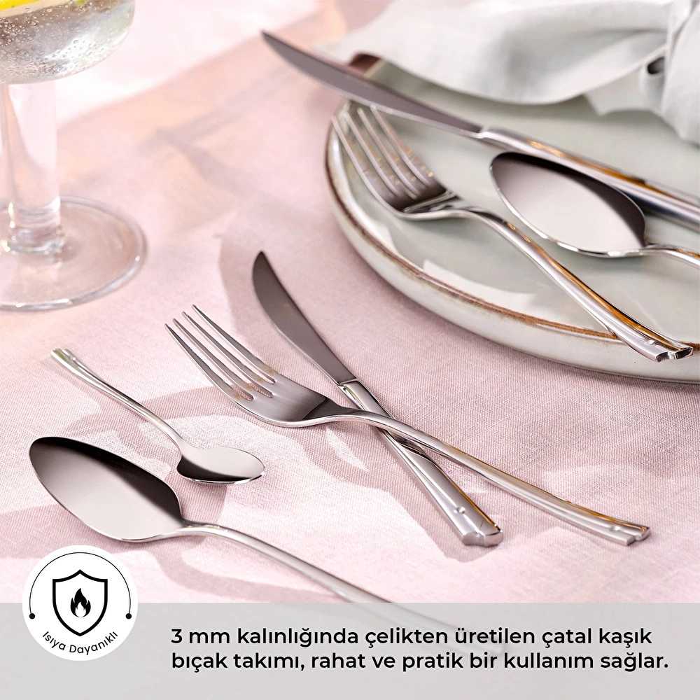 Emsan Accura 84 Parça 12 Kişilik Çatal Kaşık Bıçak Takımı görseli 2