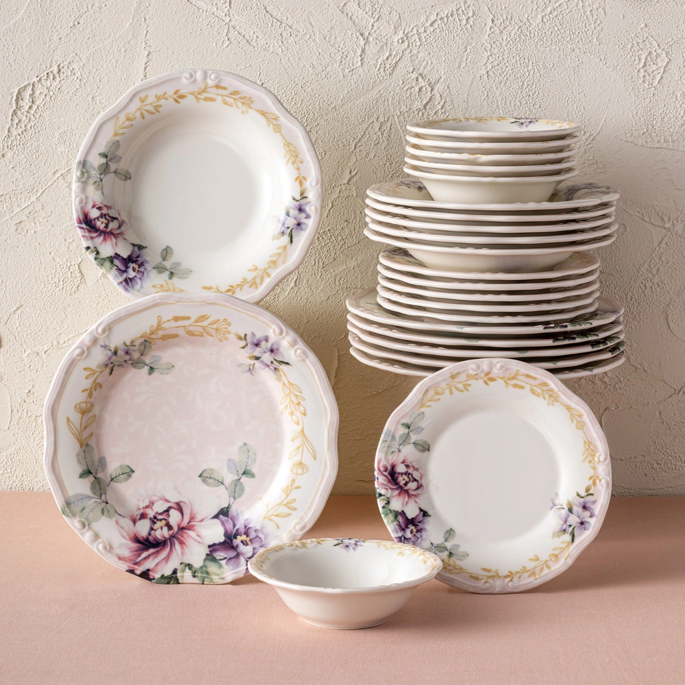 Emsan Flory Stoneware 24 Parça 6 Kişilik Yemek Takımı görseli 2