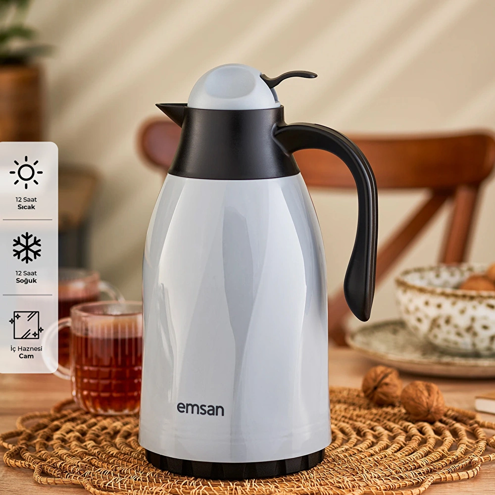Emsan Sırça Termos 1,3 L Gri görseli 1