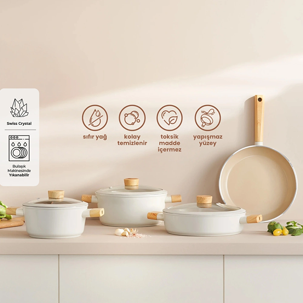 Emsan Swiss Crystal 7 Parça Tencere Seti görseli 1