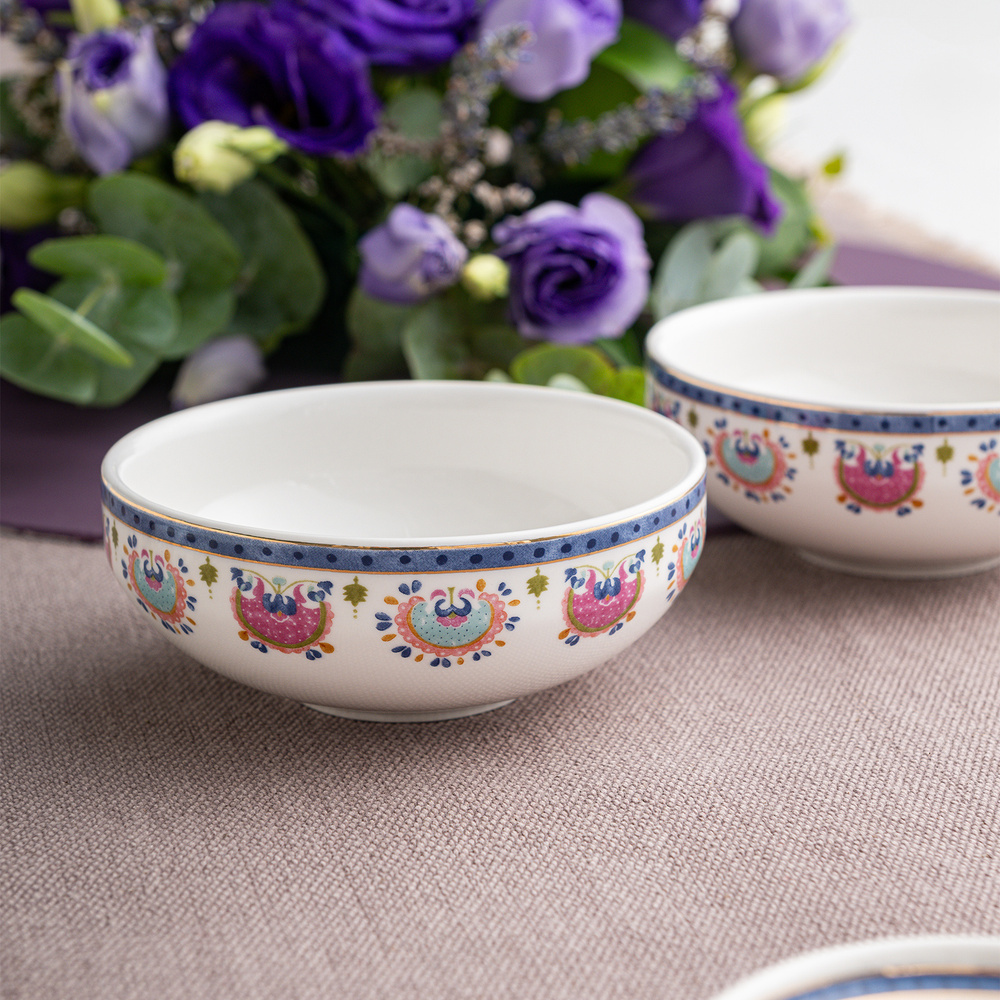 Emsan Ethnic Pink Porselen 32 Parça 6 Kişilik Kahvaltı/Servis Takımı görseli 13