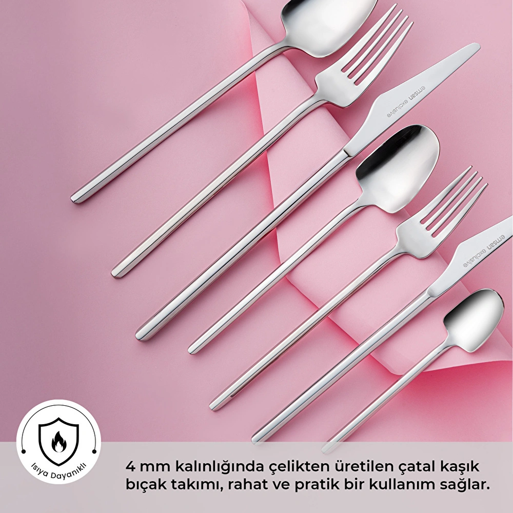 Emsan Destrier 84 Parça 12 Kişilik Kutulu Çatal Kaşık Bıçak Takımı görseli 2