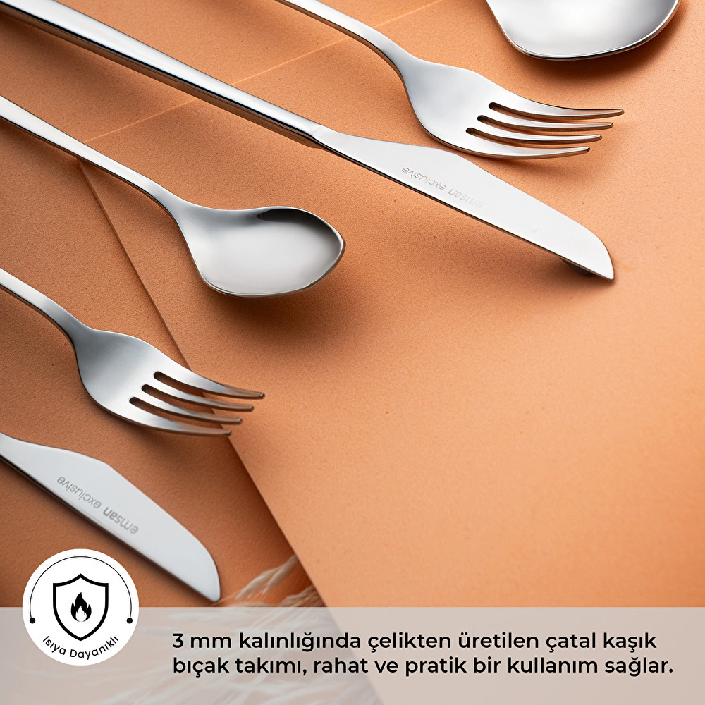 Emsan Alisa 84 Parça 12 Kişilik Kutulu Çatal Kaşık Bıçak Takımı görseli 2