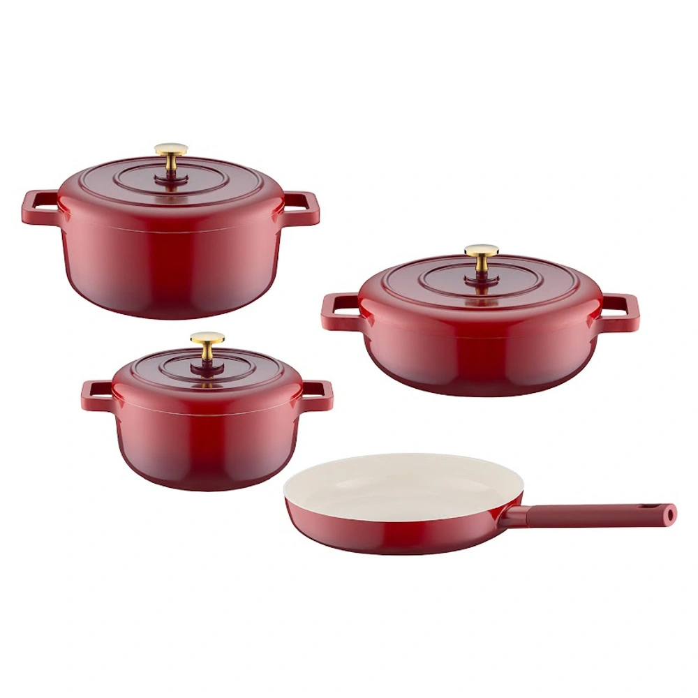 Emsan Red Royal 7 Parça Tencere Seti görseli 4