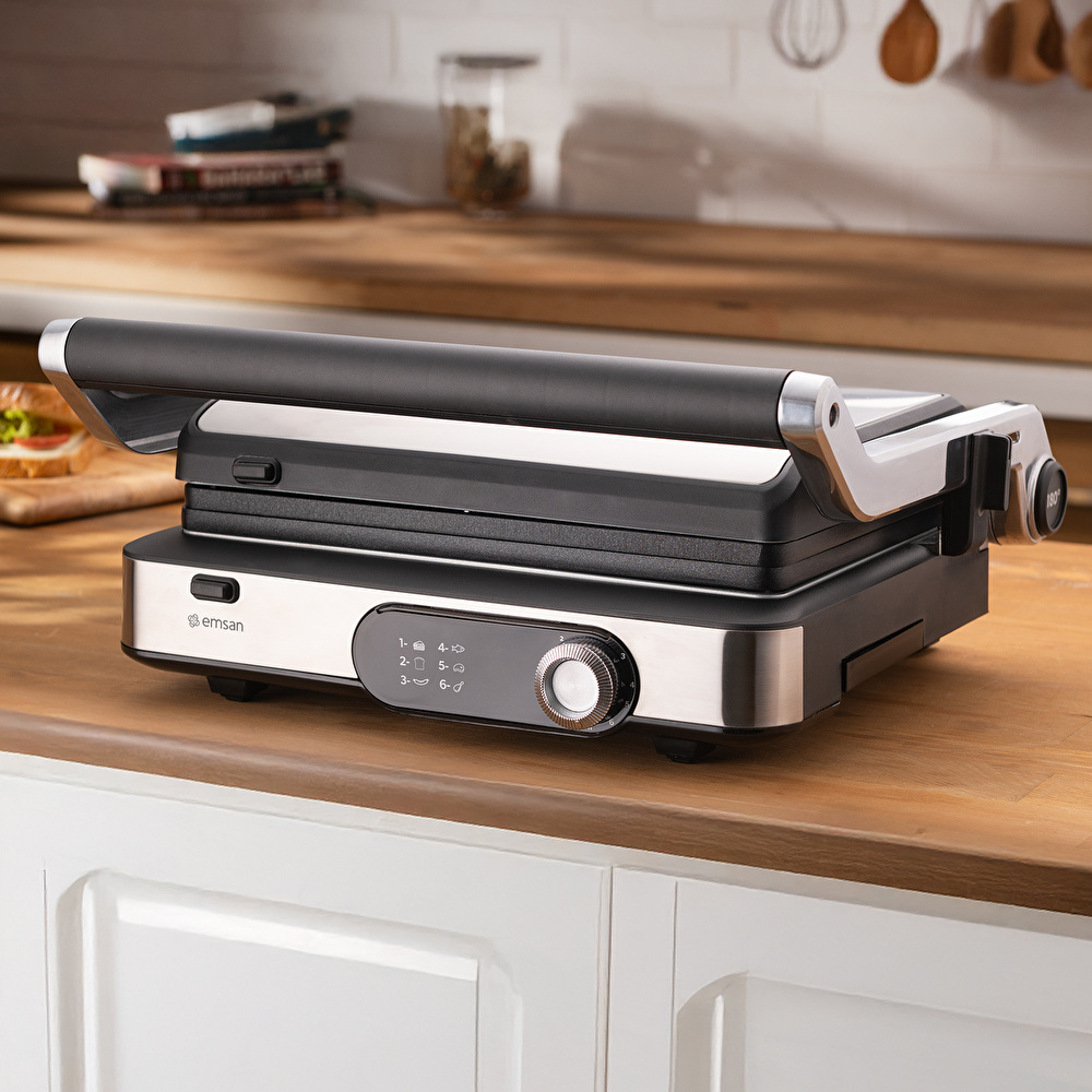 Emsan Grillmaster Inox Döküm Izgara ve Tost Makinesi 6 Dilim Kapasiteli görseli 3