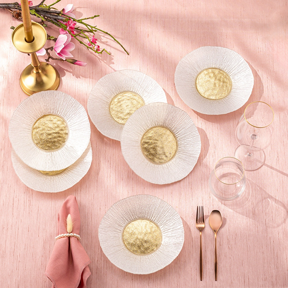 Emsan Golden 6 Kişilik Cam Pasta Seti 21 cm görseli 1