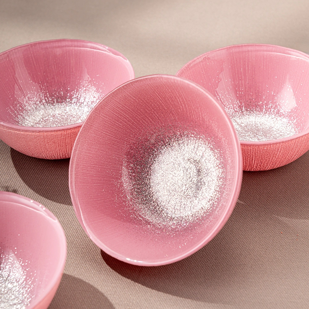 Emsan Pastel 4 Parça Cam Kase 10 cm Pembe görseli 4