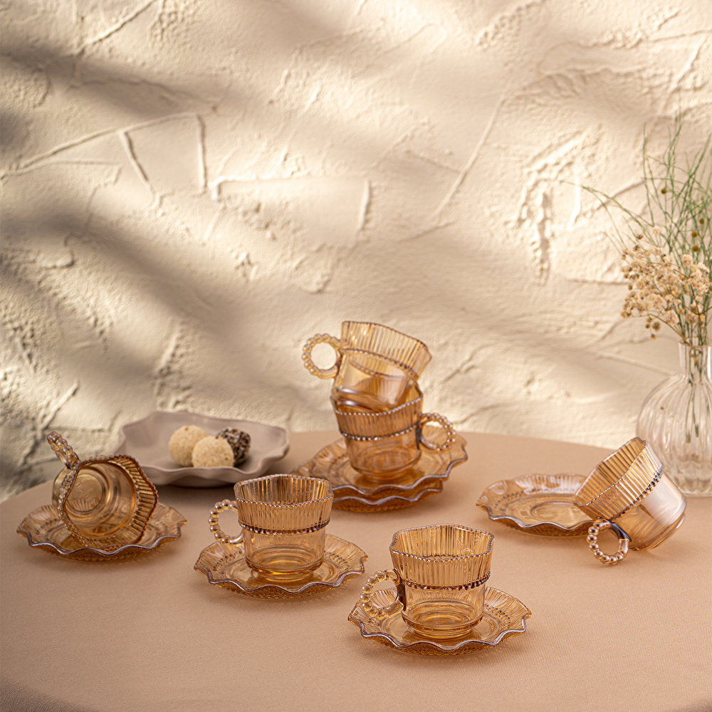 Emsan Hatrı Var Amber 80 ml 6'lı Kahve Fincanı Takımı görseli 3